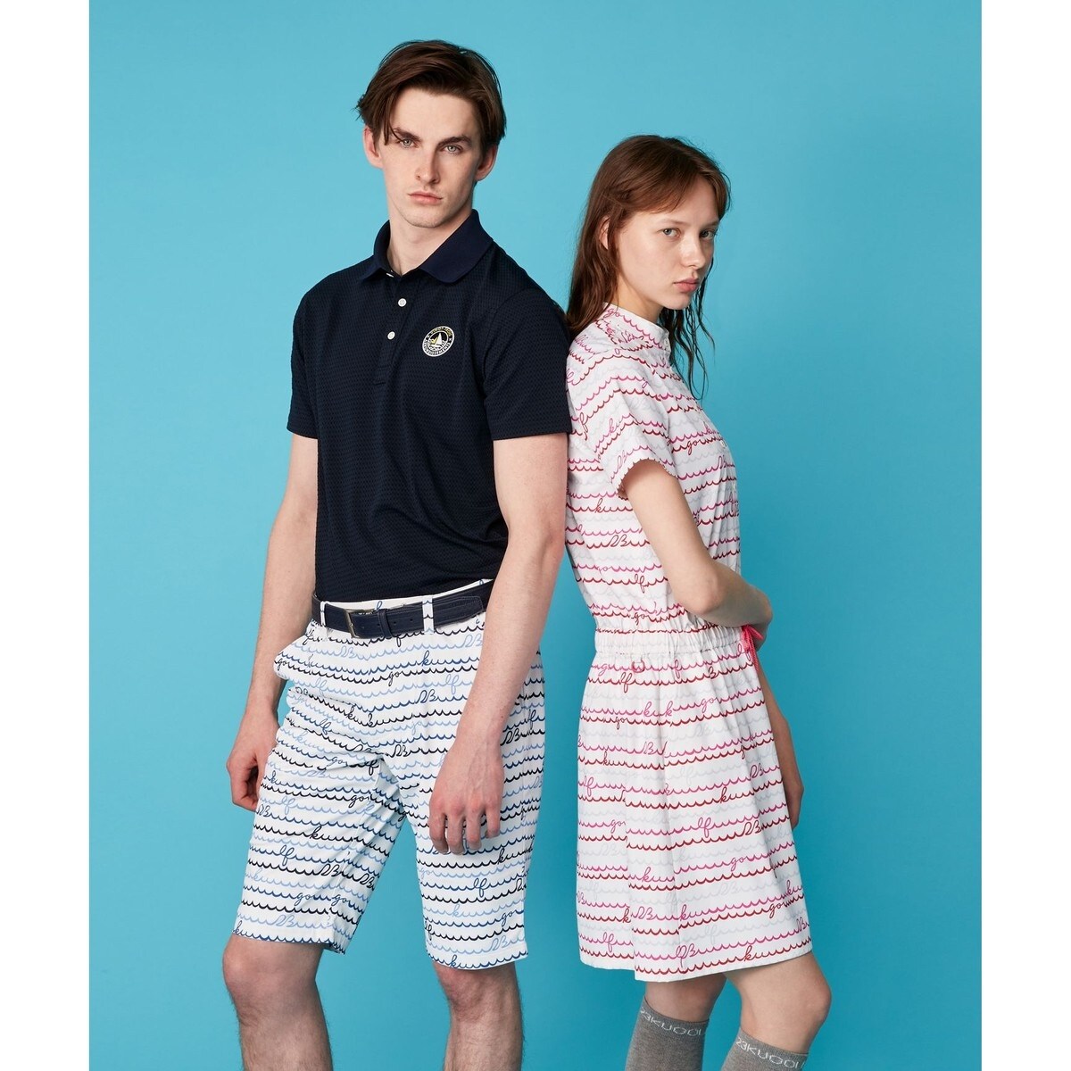 機能素材で快適なラウンドを【WOMEN】ウェーブロゴ柄 ワンピース | 23