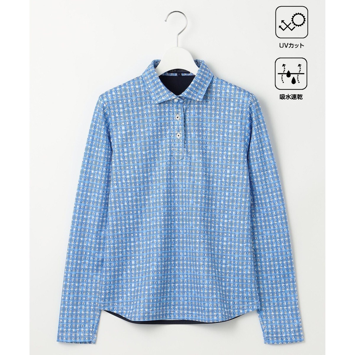 23区GOLF ベアかのこマルチボーダー シャツ ポロシャツ 【WOMEN】 ポロシャツ HOOK -original- バイカラー花刺繍マルチボーダー