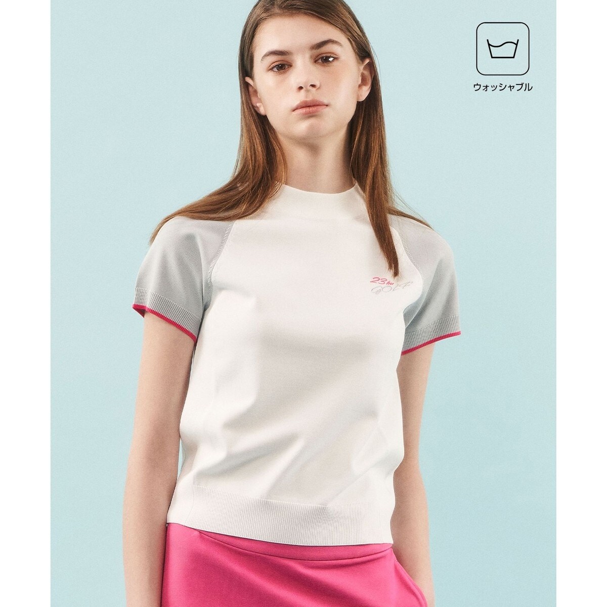 エレガンス　スポーツ　ゴルフ　ウェア　ハーフジップ　ニット　モックネック　蓄熱 エレガンス スポーツ ゴルフ ウェア ハーフジップ ニット モックネック