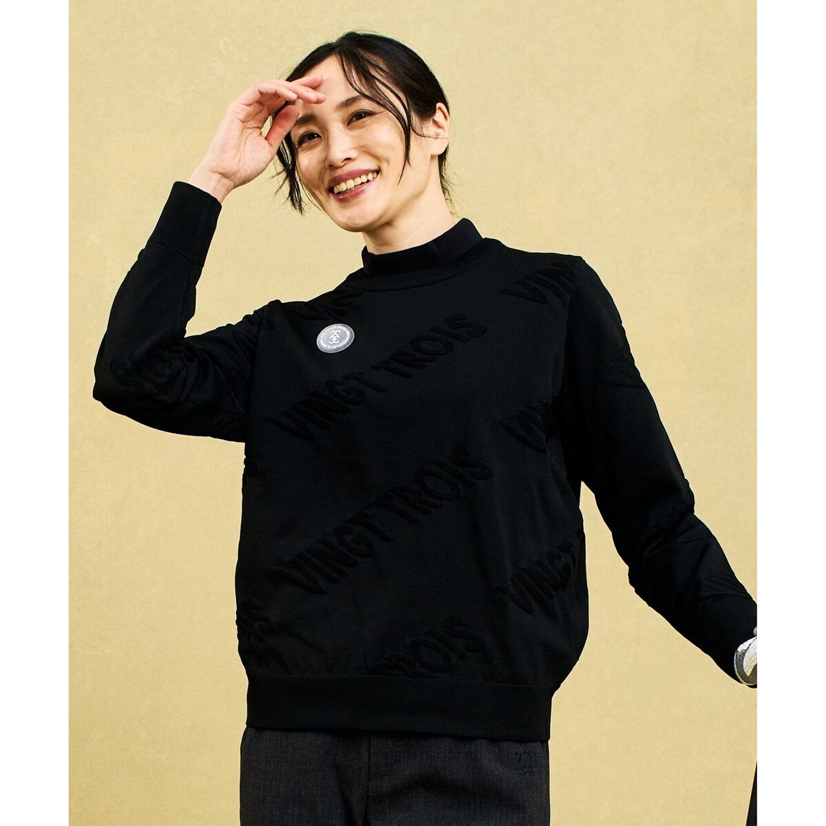23区 - coco 中古 23区ゴルフ 23区GOLF レディース セーター 2(L) 紺 ネイビー クルーネック ニット ケーブル編み 23区 - coco 中古 23区ゴルフ 23区GOLF レディース セーター 2(L