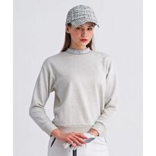 【WOMEN】ラメスウェットモックネック ダブルニット 裏毛素材