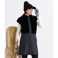 23区GOLF(23KUGOLF)の【WOMEN】ファー＆キルトコンビワンピース