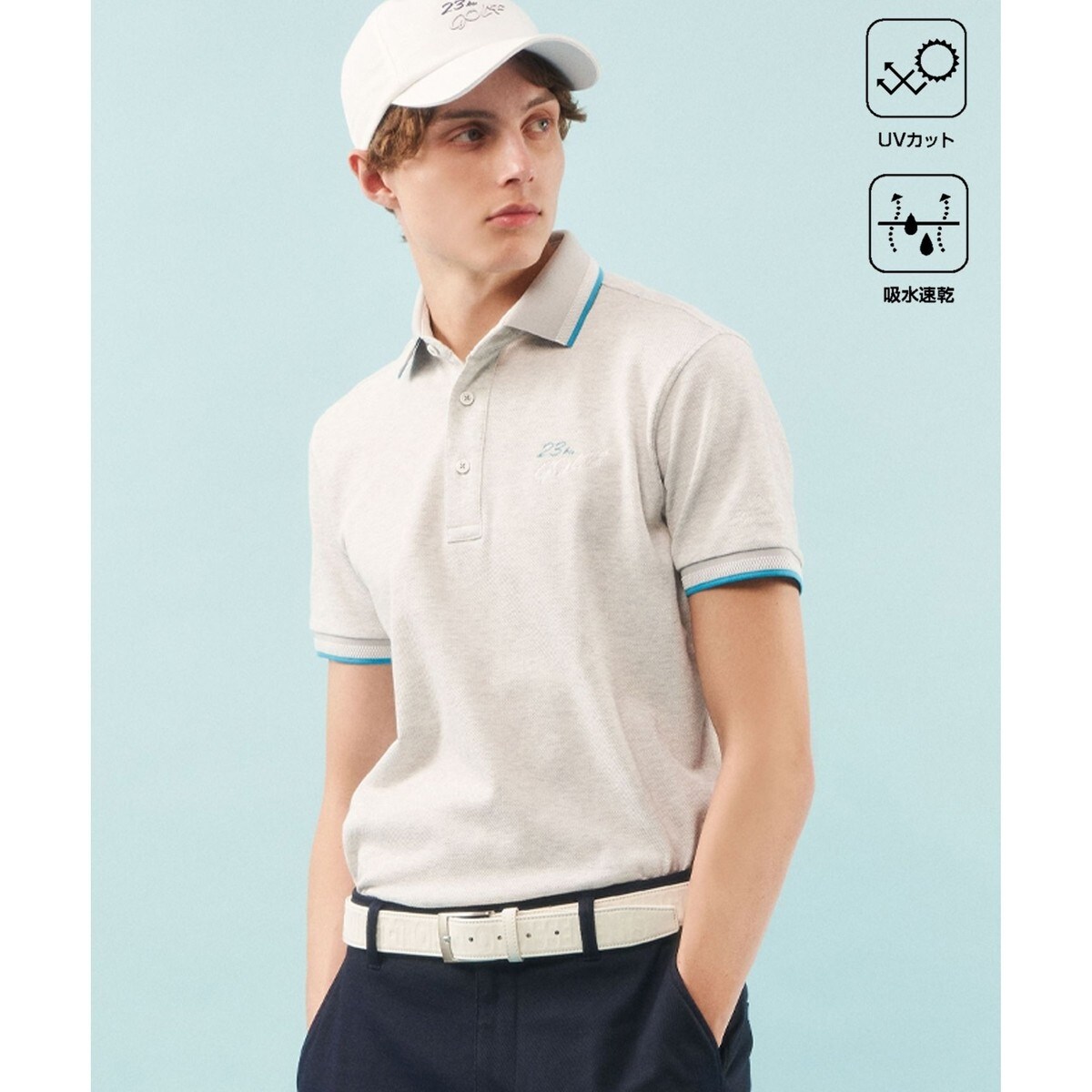 23区ゴルフ】人気ハニカムカノコ 長袖ゴルフポロシャツM MEN】【UV