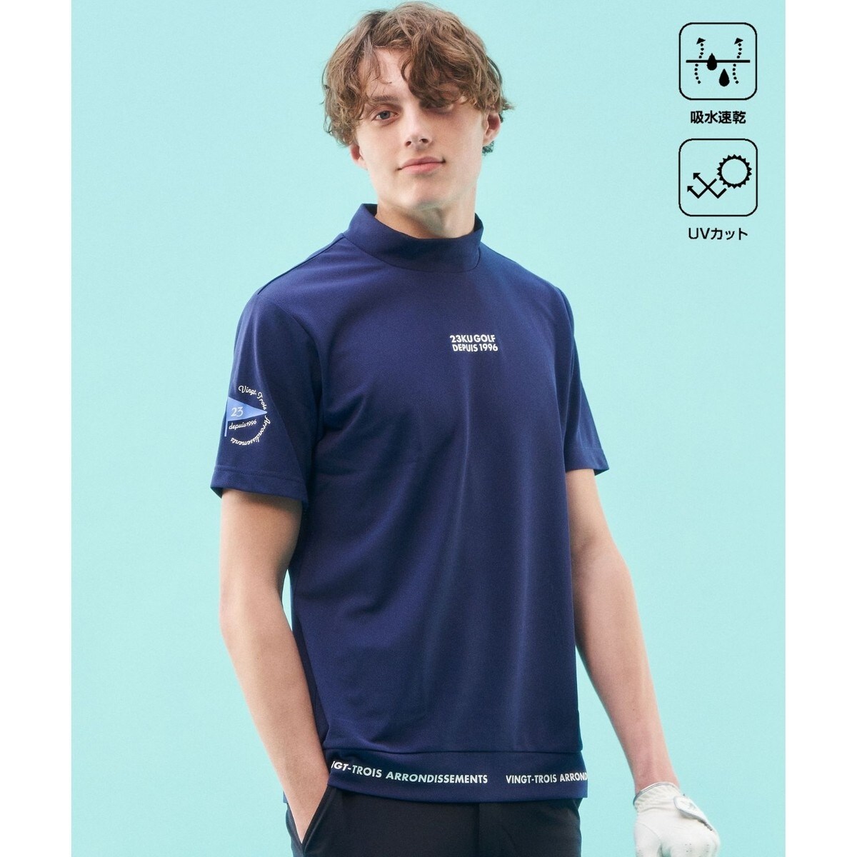 23区 ロゴ刺繍 モックネック トレーナー SPORT スポーツ ゴルフ ウェア 23区 ロゴ刺繍 モックネック トレーナー SPORT スポーツ ゴルフ ウェア