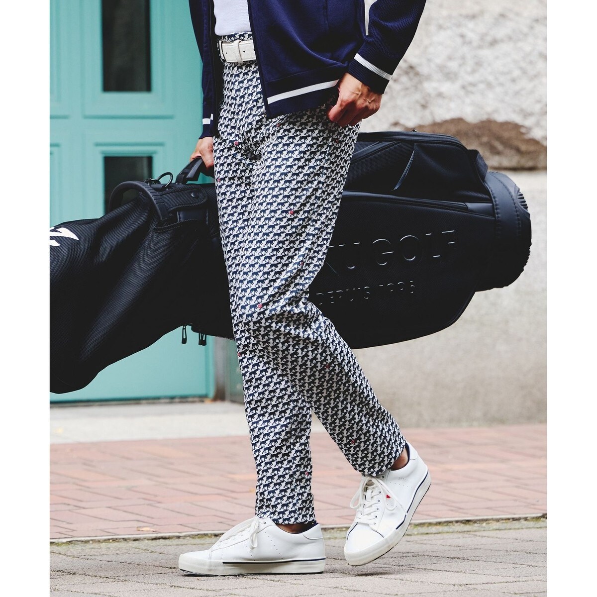 ２３区ゴルフ防風/ストレッチドットプリント ボンディング パンツレディースM 23区ゴルフ防風/ストレッチドットプリント ボンディング パンツ