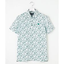 《大人気につき追加生産決定！》【MEN】【吸水速乾/UVカット】リーフ柄 ポロシャツ