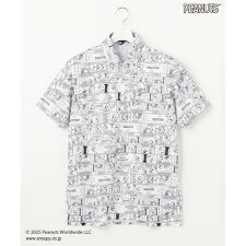 【MEN】『PEANUTS』コラボ　アメコミ柄ポロシャツ