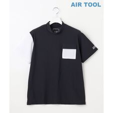 【MEN】AIR TOOLライト モックネック 接触冷感 UVケア 高通気 高ストレッチ性