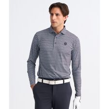 【MEN】モノグラム総柄長袖ポロシャツ