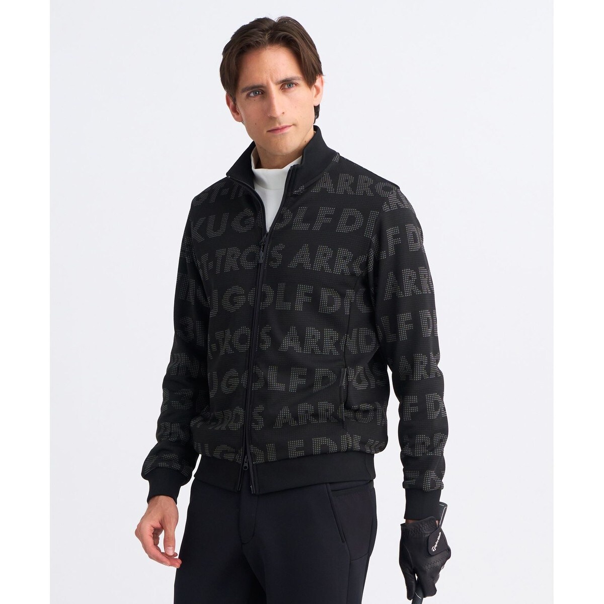 23区 GOLF ニットジップアップジャケット LL ネイビー/アイボリー 23区 GOLF ニットジップアップジャケット LL ネイビー