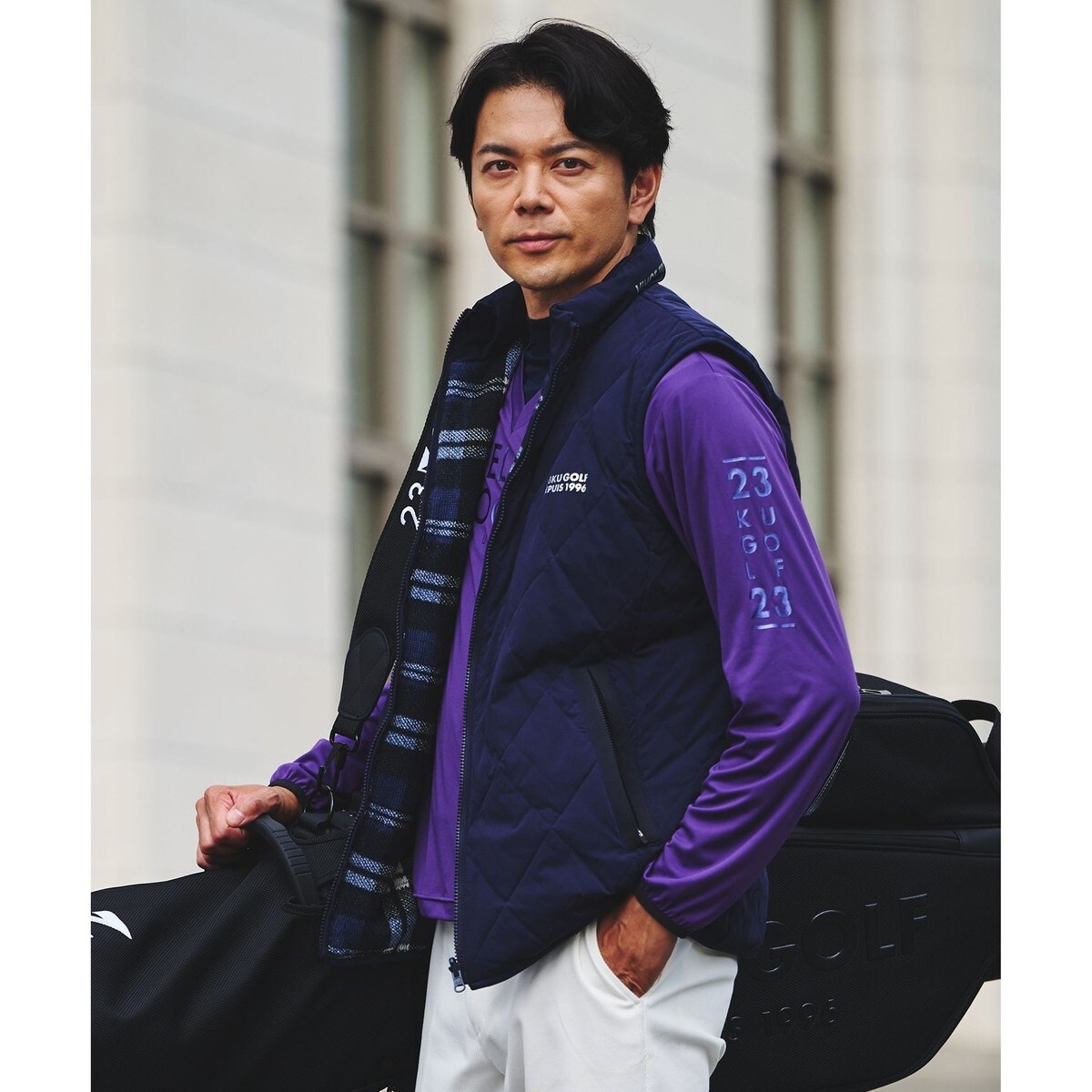 23区/GOLF リバーシブル防風ジャケット【グリーン/L】美品 23区/GOLF リバーシブル防風ジャケット【グリーン/L】美品