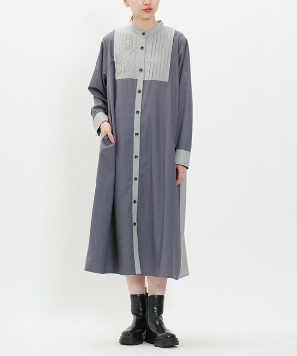 大きいサイズ アズノウアズ コートっぽくワンピース 3L シャツワンピース
