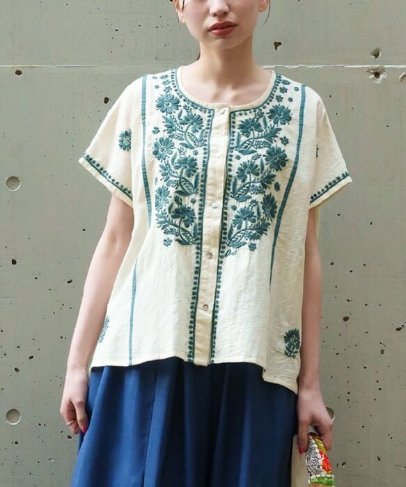 AS KNOW AS olaca モリっとラクノー刺繍ＳＨ スペースWレースTK | AS KNOW AS オンラインショップ