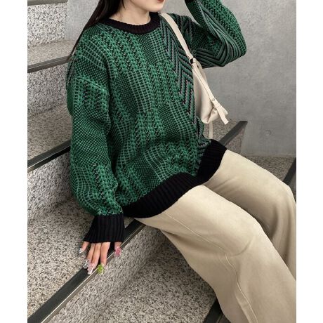 [^:PN0658]TCht@Xi[|Cg̃jbgނ̕ҒnfUCMIXꂽjbgvI[o[͑O㍷̂鏭߂̒͗sBIGVGbgł蒅Ă܂BTCh̃t@Xi[ŃXbgɂłACi[`ĂƂd|R[fBl[gyĂ1łBmodel tall:158cm