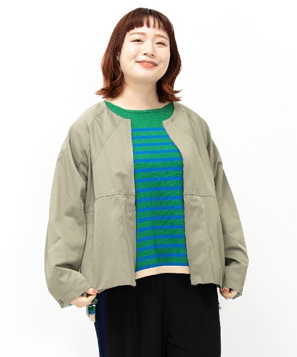 アズノゥアズ オオラカ ノーカラージップアップのショート