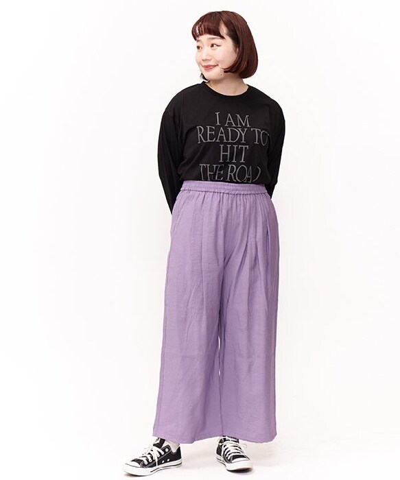 極美品✨️アズノゥアズオオラカ　優雅なギャザーＯＰ　大きいサイズ　5　ブルー 大きいサイズ】ゆらりとしたギャザーPT | アズノゥアズオオラカ(AS