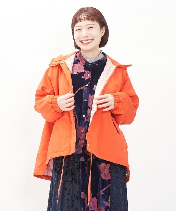 AS KNOW AS DEBASE アズノウアズ オレンジ ダッフルコート 大きい