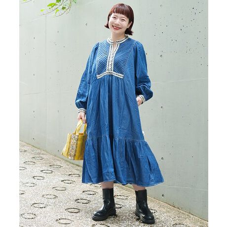 大きいサイズ】デニムでチロリンOP | アズノゥアズオオラカ(AS KNOW 