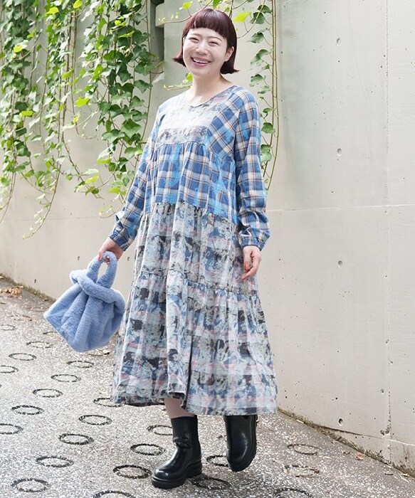 贈り物 大きいサイズ】手の込んだチェックワンピ | アズノゥアズ ワンピース