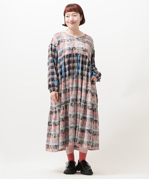 大きいサイズ】手の込んだチェックワンピ | アズノゥアズオオラカ(AS