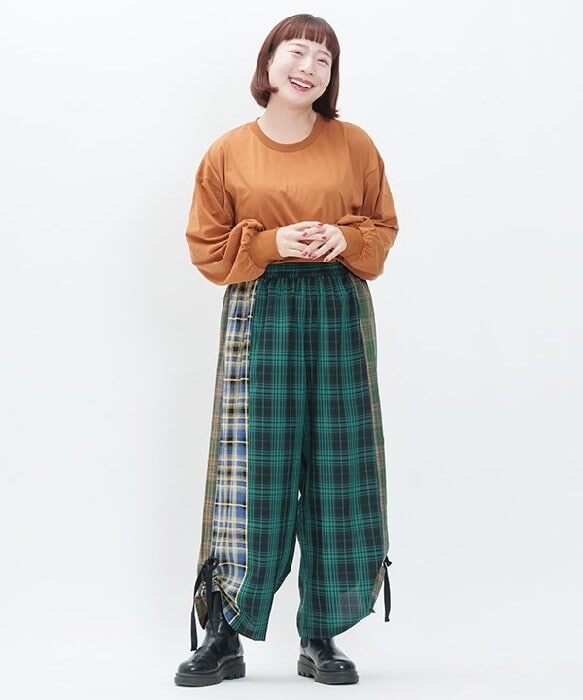 適切な価格 大きいサイズ】ギュギュッとチェックPT アズノゥアズ | パンツ