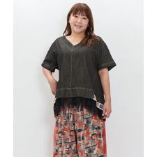 【大きいサイズ】引き算的綿麻デニチュＰＯ