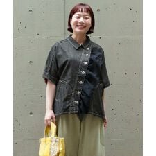 【大きいサイズ】引き算的綿麻デニチュＳＨ