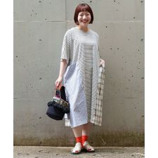 アズノゥアズオオラカ(AS KNOW AS olaca)の【大きいサイズ】線の集まりワンピース