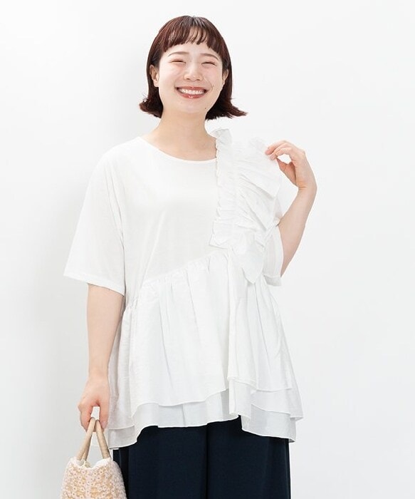 アズノウアズオオラカ　新品　たっぷり感なポンチョ　ニット　size Free 大きいサイズ】呼吸冷感切り替えPO | アズノゥアズオオラカ(AS