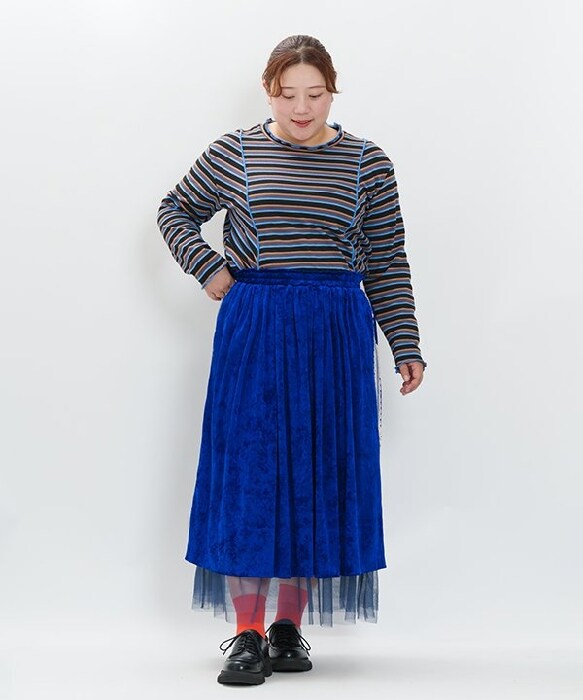 AS KNOW AS olaca チュールプリーツSK ブルー系 サイズ15 AS KNOW AS olaca チュールプリーツSK ブルー系 サイズ15 Fubail