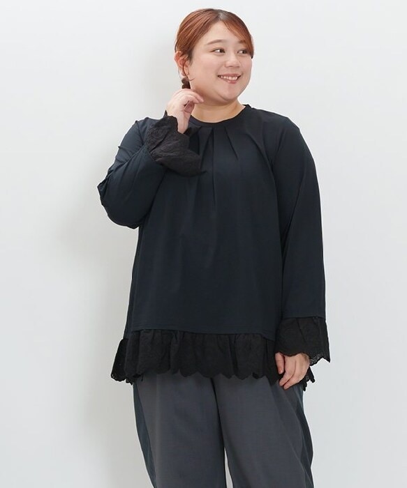 大きいサイズ 5 新品 黒ハンドクロシェでジレー アズノウアズオオラカ 大きいサイズ】ハートワールド全開OP | アズノゥアズオオラカ