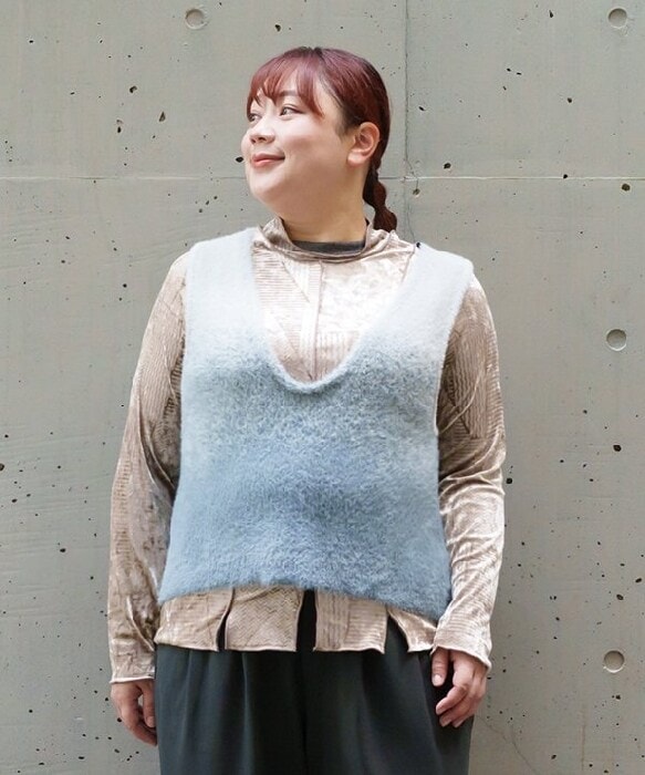 アズノゥアズオオラカ（AS KNOW AS olaca）/【大きいサイズ】ホワホワシャギーベスト 大きいサイズ】ホワホワシャギーベスト | アズノゥアズオオラカ(AS