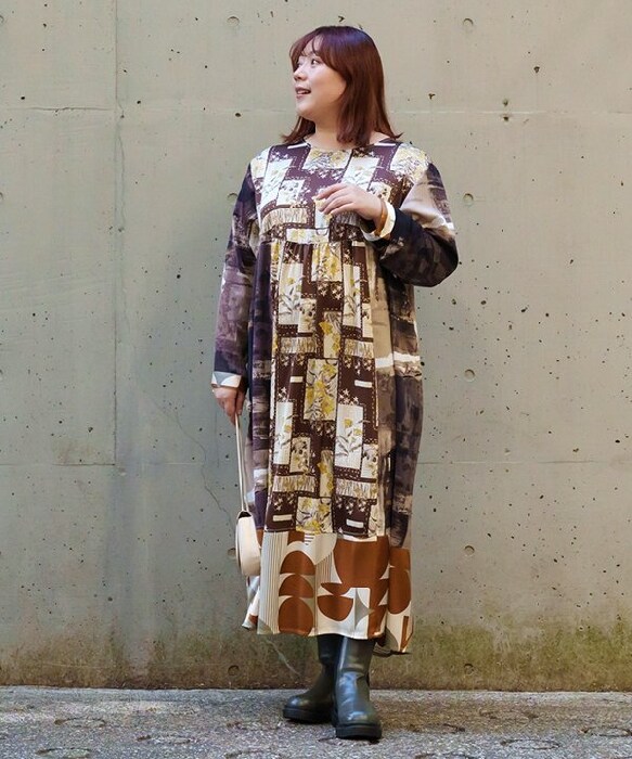 アズノゥアズオオラカ（AS KNOW AS olaca）/【大きいサイズ】親戚３プリント切替ＯＰ 大きいサイズ】親戚3プリント切替OP | アズノゥアズオオラカ(AS