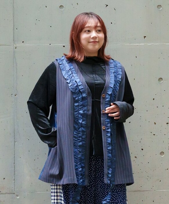 セット商品】ベスト×ベーシックシャツ【グリーンノート】【大きい