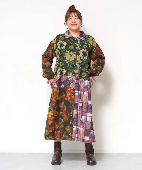 アズノゥアズオオラカ19号ドッキングワンピース 羽織 アズノゥアズオオラカ(AS KNOW AS olaca) レディース ワンピース の