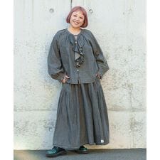 【大きいサイズ】流れフリルデニＢＬ