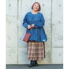 【大きいサイズ】４段ギャザのデニムＴＮ