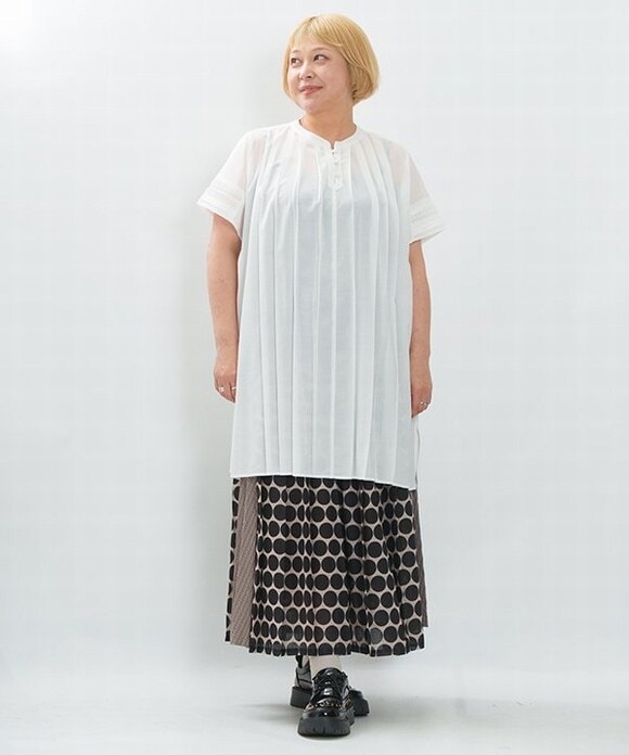 ノコオーノ　ブラウス　サイズ42 大きいサイズ】やわらかプリーツTN | アズノゥアズオオラカ(AS KNOW