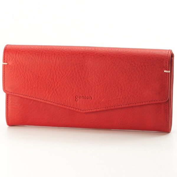 ゲンテン トスカ フラップ長財布 アカ ** トスカ フラップ長財布 | ゲンテン(genten) | マルイウェブチャネル
