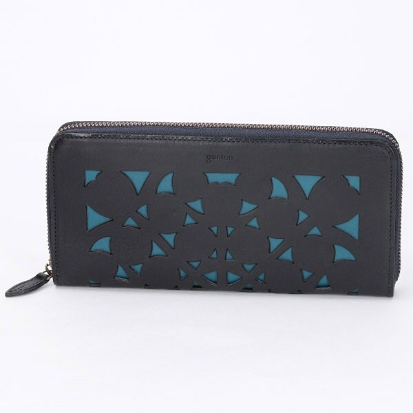 genten 20th企画＞ 杏（あんず）カットワーク ラウンド長財布