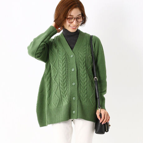 ケーブル編みaラインﾆｯﾄｶｰﾃﾞｨｶﾞﾝ ローズペッシュ Rosepeche 596 2103 ファッション通販 マルイウェブチャネル