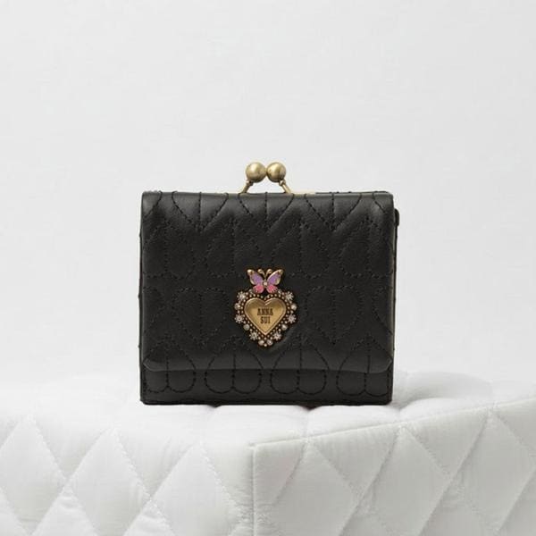 新品☆アナスイ 長財布 ハート 黒 スタッズ ANNA SUI アナスイ ANNA