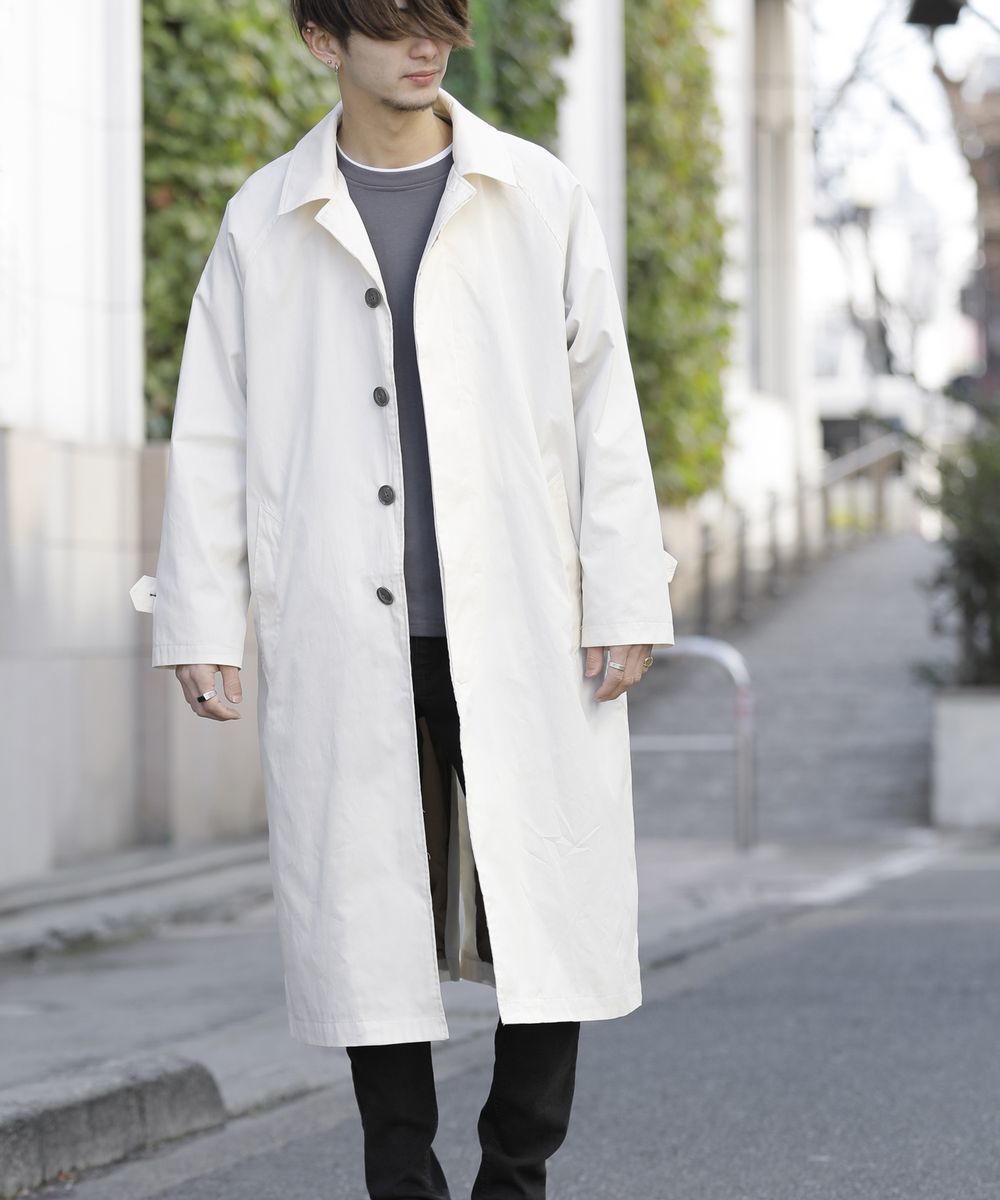 aga⭐︎スプリングコート コットンツイル ／ オーバーサイズ ロング丈 ステンカラーコート
