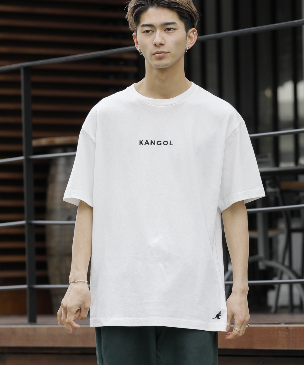 KANGOL × A.S.M コラボ USAコットン オーバーサイズ ロゴ 刺繍 半袖 T