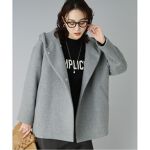 Oggi.jp掲載／ゆったり】コクーンシルエット ミドル丈フードコート 