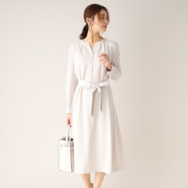 23SS•美品☆アンタイトル【通勤スタイル】きれいめツイルワンピース ネイビー 23SS•美品☆アンタイトル【通勤スタイル】きれいめツイル