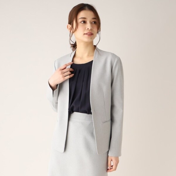 【超美品】定価￥26,400麻混洗えるクリスピーオックステーラードジャケット春夏 UNTITLED（アンタイトル）の「◇【麻混／夏スーツ／洗える
