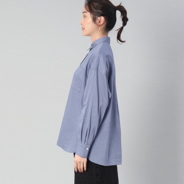 美品◯アンタイトル【さらっと羽織れる／接触冷感／洗える】リネン混ベーシックシャツ さらっと羽織れる／接触冷感／洗える】リネン混ベーシックシャツ