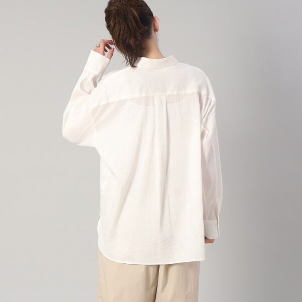 美品◯アンタイトル【さらっと羽織れる／接触冷感／洗える】リネン混ベーシックシャツ さらっと羽織れる／接触冷感／洗える】リネン混ベーシックシャツ