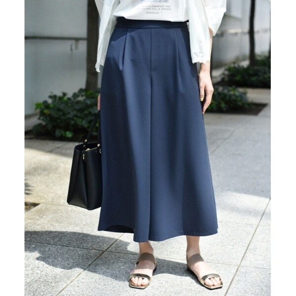 新品✦UNTITLED　リラックス ガウチョパンツ 紺色 再入荷／楽に着られる、きれいめパンツ／洗える】リラックスガウチョ